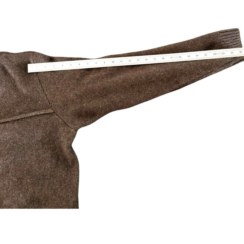 New Zealand Merino Wool Possum Brown Zip Jacket Sweater Large Weft Ind. Vintage - Picture 11 of 15